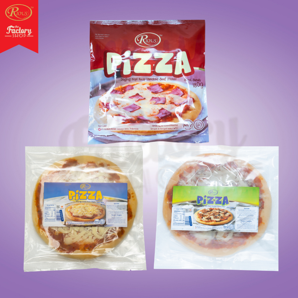 

Rious Pizza Smoked Beef Smoked Chicken Double Cheese Daging Asap SApi ASap ayam Keju 180gr