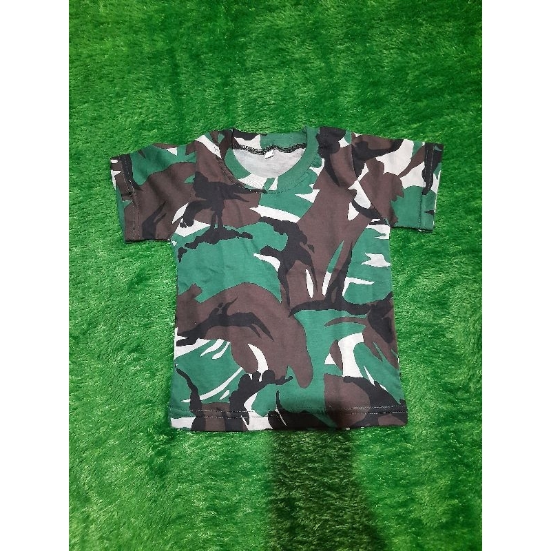 kaos oblong anak bahan kaos katun motif army/loreng