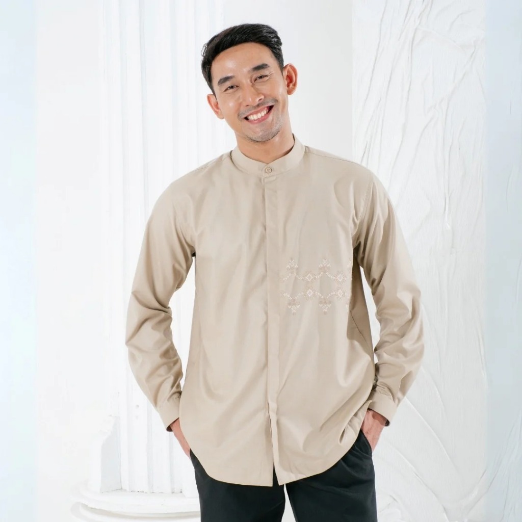 Zoya EDMAR Menswear Black - Baju Koko Pria Lengan Panjang