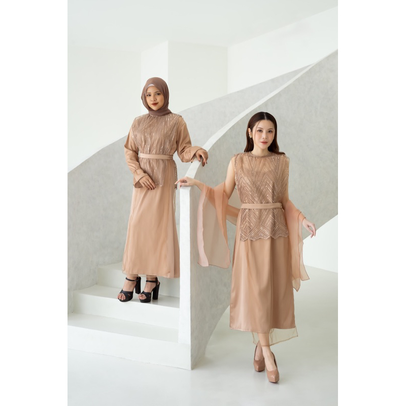 Juliette Dress Set by NAMÈLIS | Set Dress Mewah untuk Outfit Iftar Bukber Buber Buka Bersama Kondang