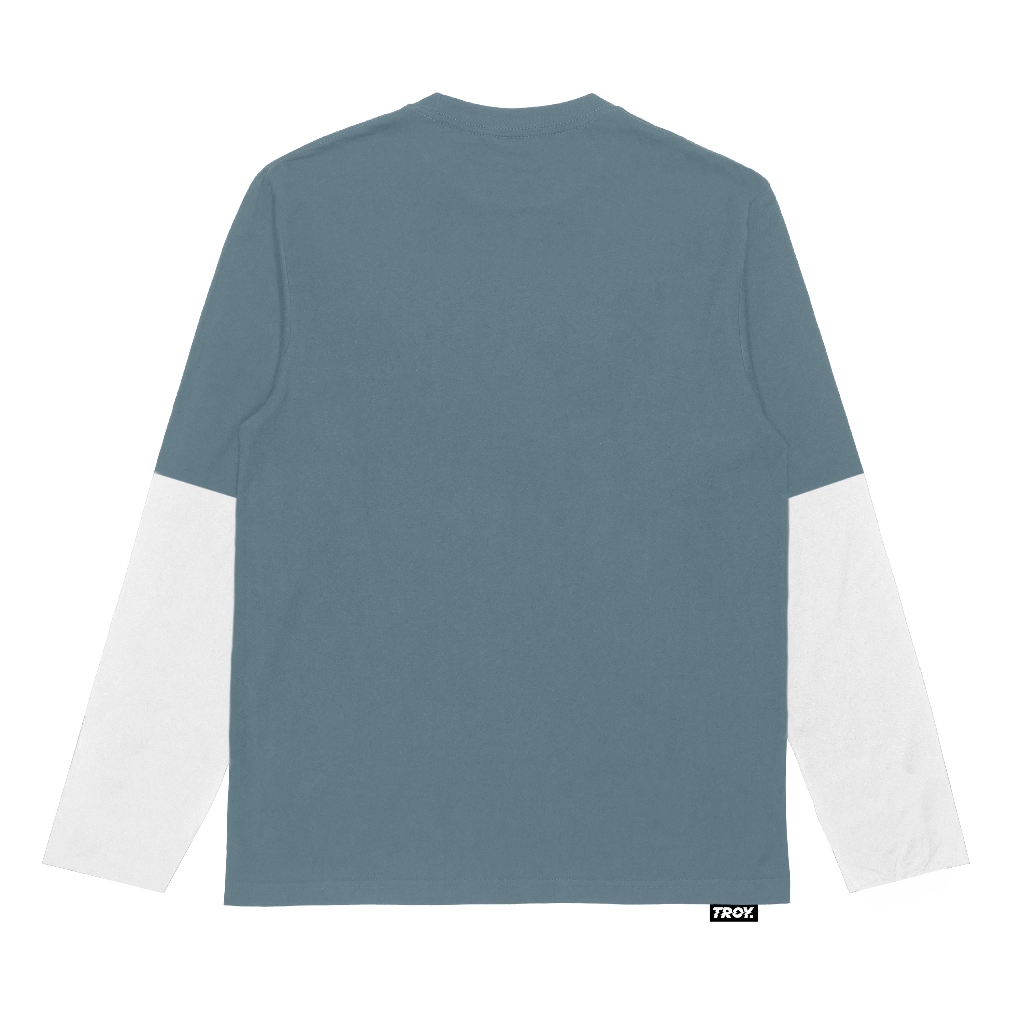 Troy Company Double Sleeve Longsleeve Tshirt Mineral Blue Rawr Meow DS 2934
