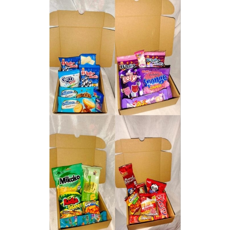 

Hampers Snack Ulang Tahun / Paket Snack / Gift Box / Hadiah Wisuda ( 6-7 snack )