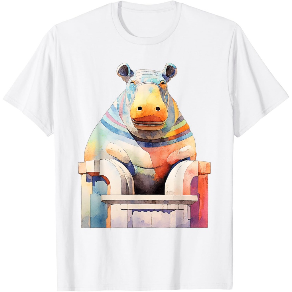 Karya Seni Grafis Hewan Kuda Nil Kaos Kuda Nil