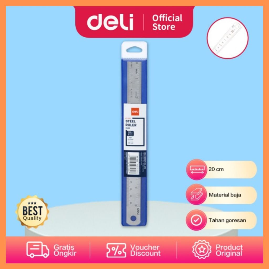 

Deli Penggaris Besi 20CM 8462