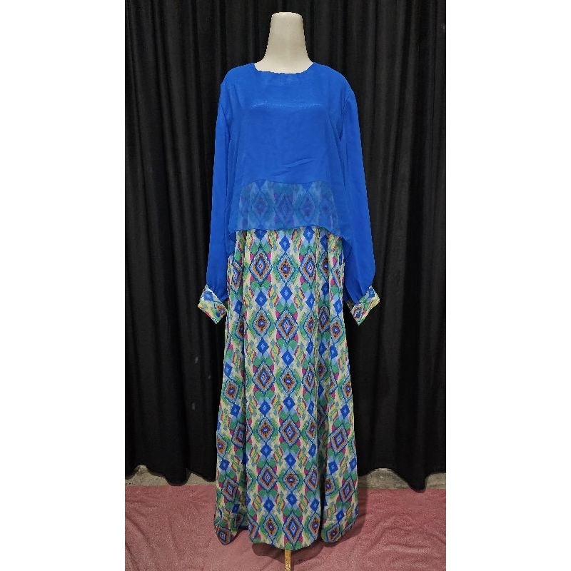 017 GAMIS JUMBO MOTIF SIFON FURING SATIN