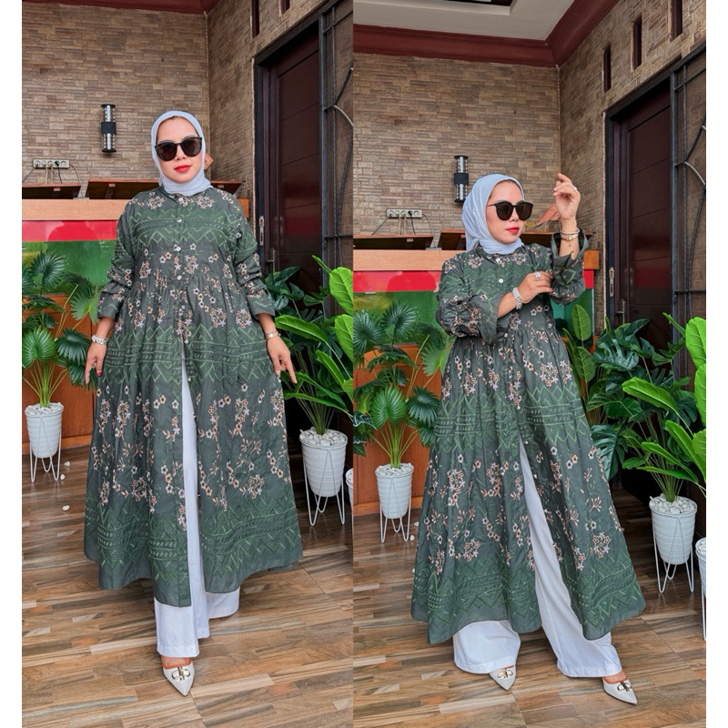 Dress  katun Bordir bolong selena