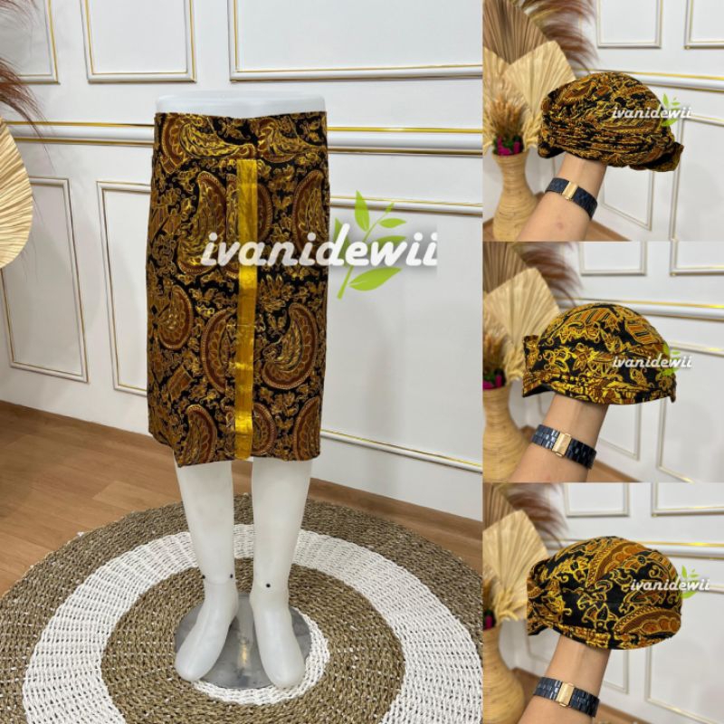 (1Jarik + 1Blangkon) Jarik Instan Sembong Cowok + Blangkon | Motif Lengkap