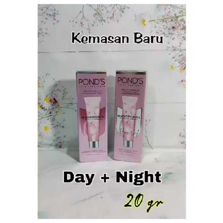 Paket Ponds Bright Beauty / Bright Miracle 20gr Serum Day Cream + Serum Burst Cream - Pond's Krim Pa