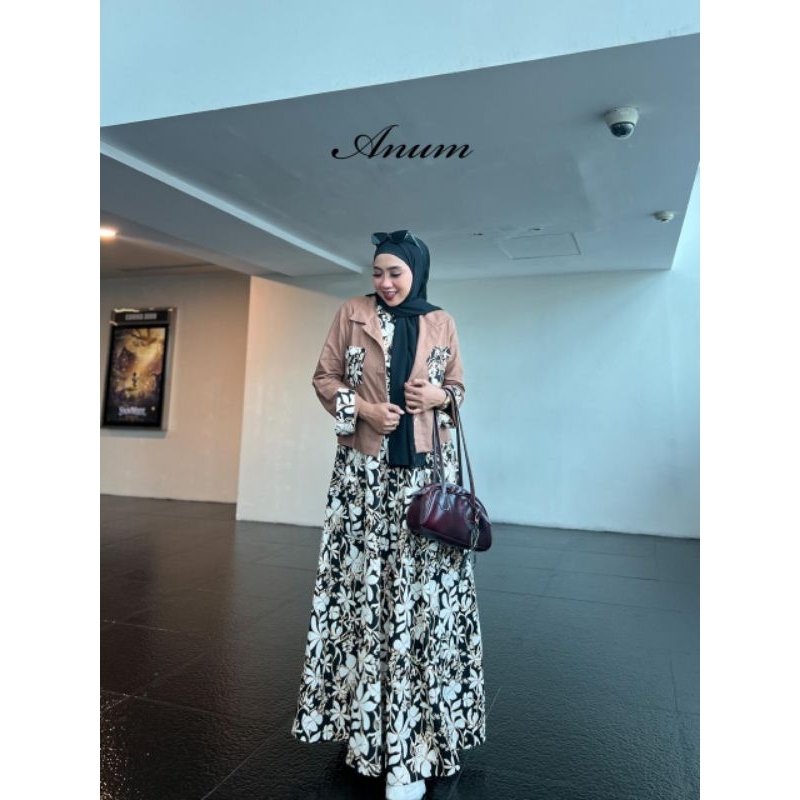 Aruna dress set outer vol 27 original produk by Anum