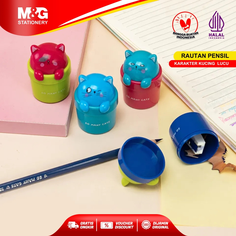 

M&G Rautan Pensil Karakter Kucing Lucu Serutan Sharpener Pencil 1 Lubang Murah Tajam Cocok Semua Jenis Pensil Praktis Awet dan Berkualitas Untuk Sekolah atau Kantor