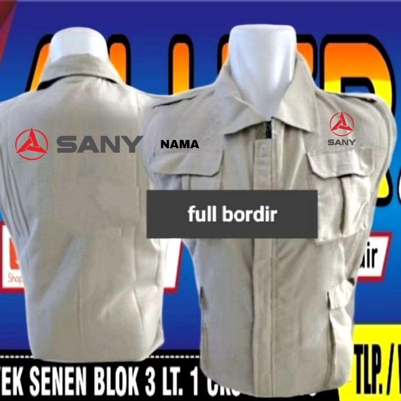 rompi Sany rompi kerja Sany rompi vest Sany rompi kerah Sany rompi seragam sany rompi operator alat 