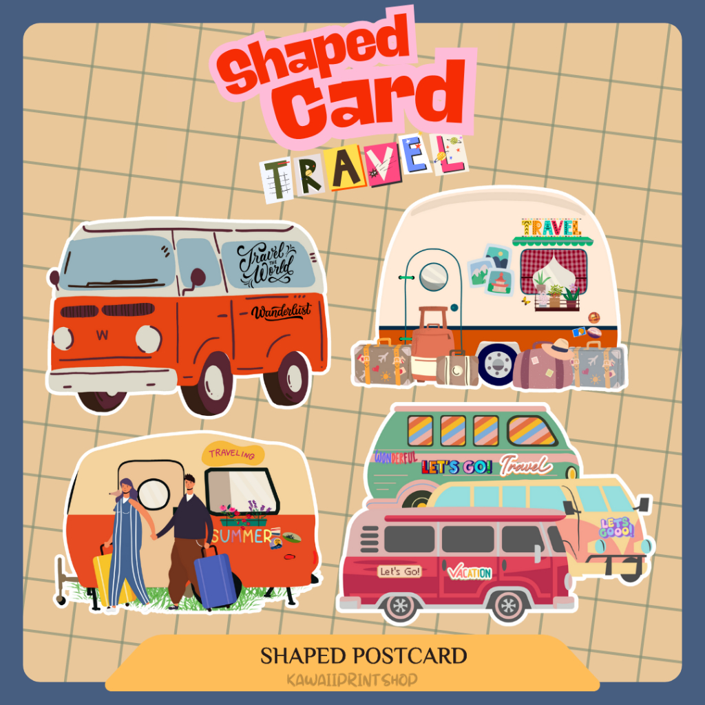 

Car Shaped Card Postcard Travel Mobile | Kartu Pos Mobil Tema Travel Wisata | Kartupos Bentuk Gambar Mobil Wisata Van Postcrossing