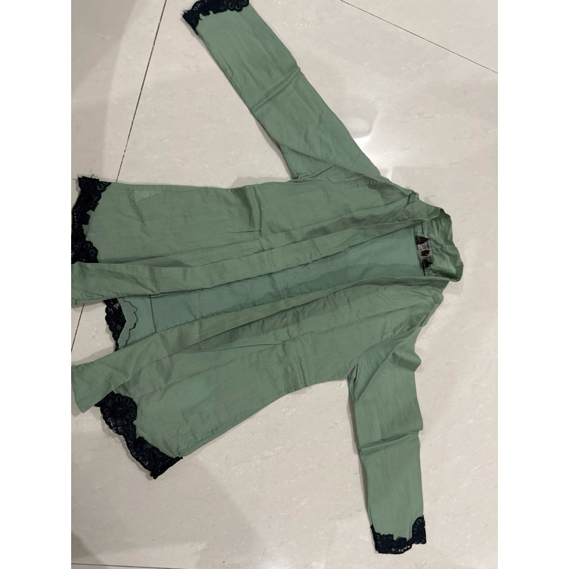 PRELOVED - Kebaya anak Kutu baru warna hijau tosca usia 3-4 tahun