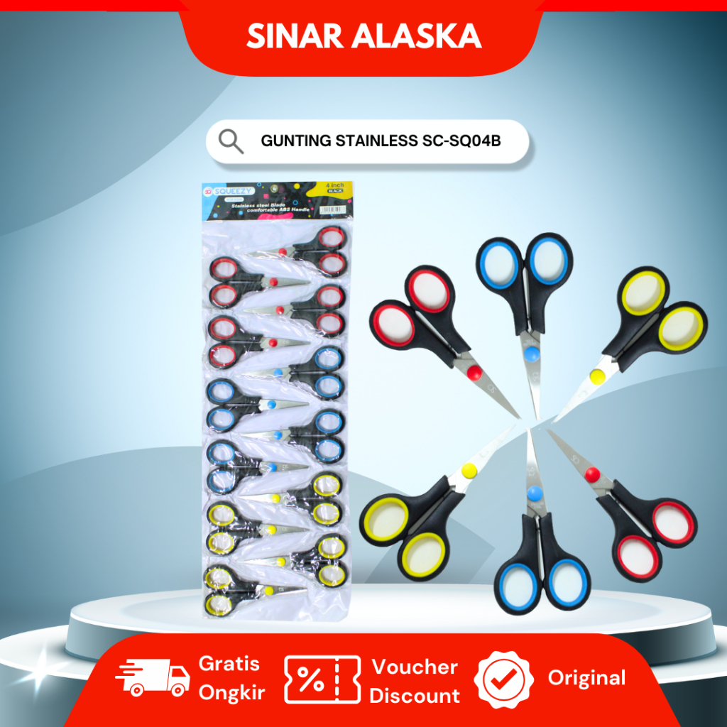 

(1 Renceng) Gunting Stainless Steel Squeezy SC-SQ04B 4.5 Hitam
