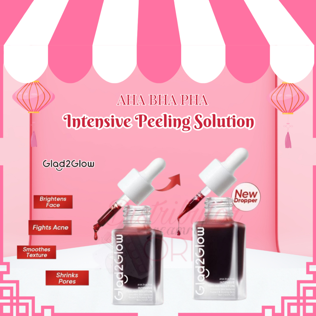 Glad2Glow Peeling Solution 15mI AHA BHA PHA INTENSIVE Wajah Mencerahkan  | BPOM