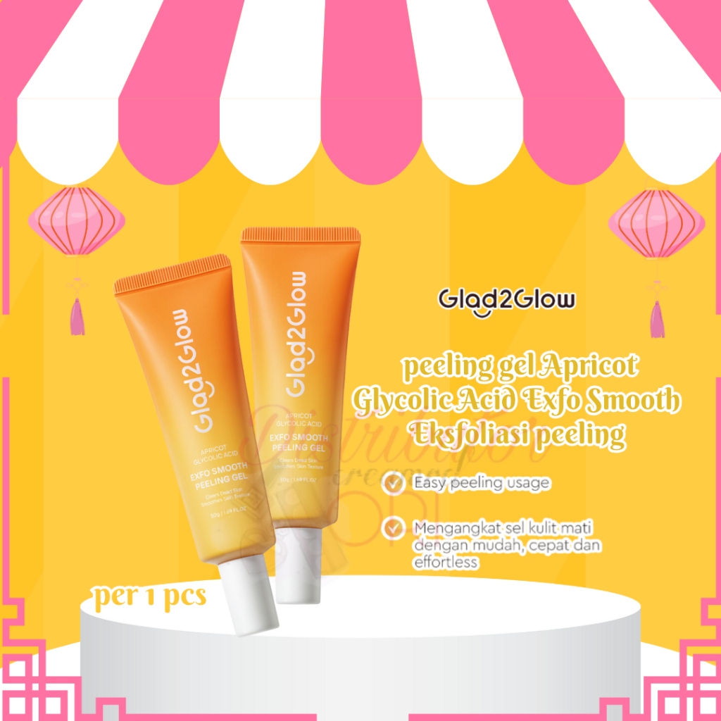 Glad2Glow peeling gel Apricot Glycolic Acid Exfo Smooth Eksfoliasi peeling