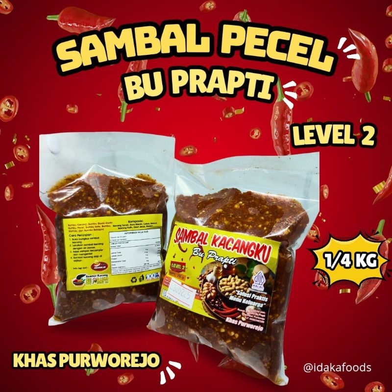 

Sambal Pecel Premium 250 Gram Bu Prapti Level 2