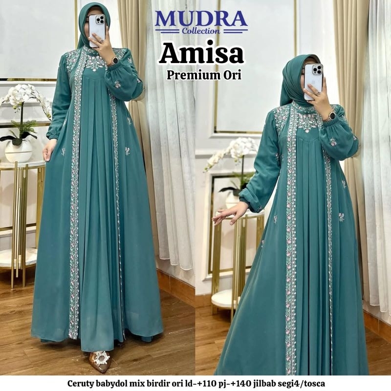 COD SIAP KIRIM AMISA GAMIS CERUTY PLUS HIJAB (LD 110&120CM)ORI BY MUDRA