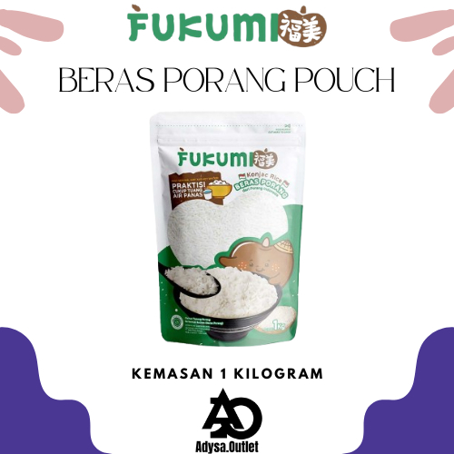 

Beras Porang Fukumi Konjac Rice | Shirataki Kemasan Pouch 1 Kilogram