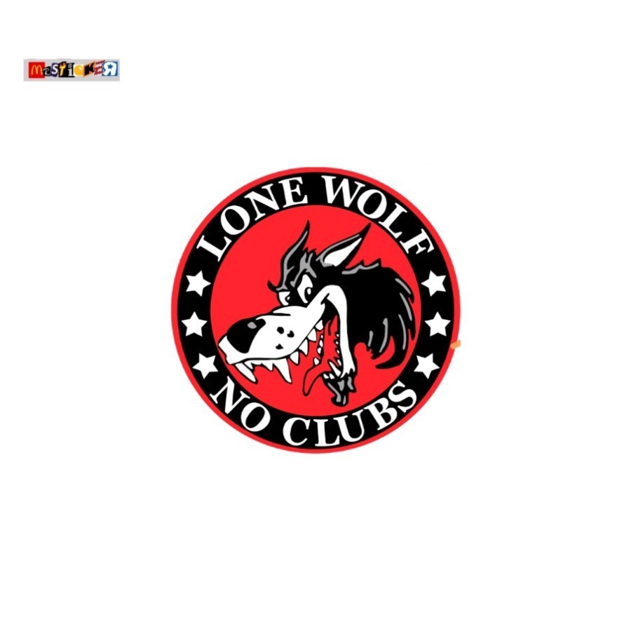 

sticker Lone Wolf No Clubs logo rounded stiker FTW