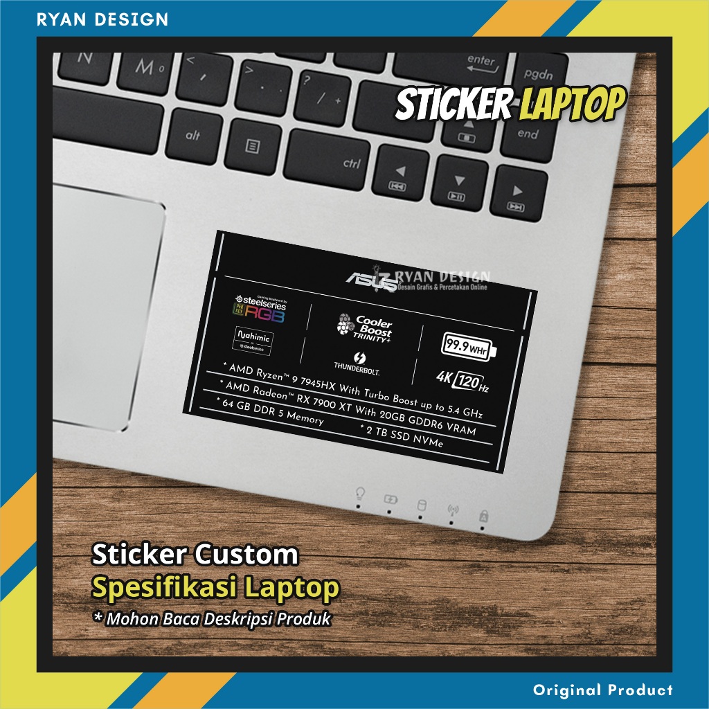Stiker Logo Laptop Stiker Spesifikasi Fitur Laptop Stiker Nvidia RTX GTX Intel Amd (Model 003)