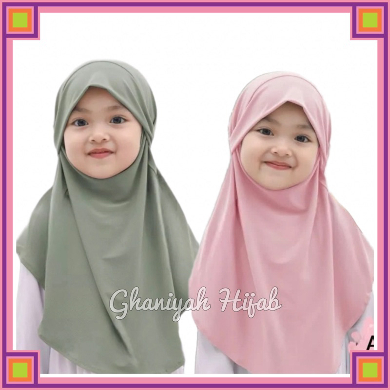 Jilbab Jersey Anak Bergo Tali 4-10Th / Jilbab Jersey Tali Anak / Hijab Anak Sd Kerudung Instan Bergo