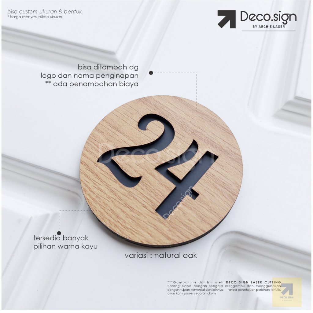 Termurah  Nomor Kamar Kayu Murah Kost / Villa / Hotel / Penginapan / Dekorasi Dinding / Nomor Loker