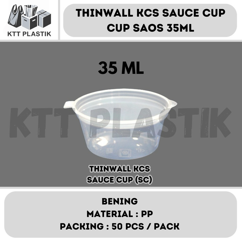 Thinwall KCS Sauce Cup - 35ML (ISI 50PCS / PACK) - Kontainer Plastik Cup Saos Wadah Saos