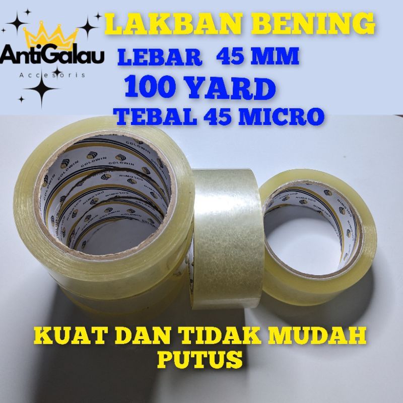 

LAKBAN ISOLASI 45mm x 100 Yard BENING