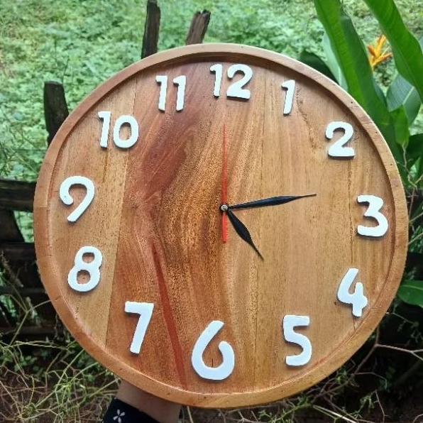 Jam Dinding Kayu Jati Modern Klasik
