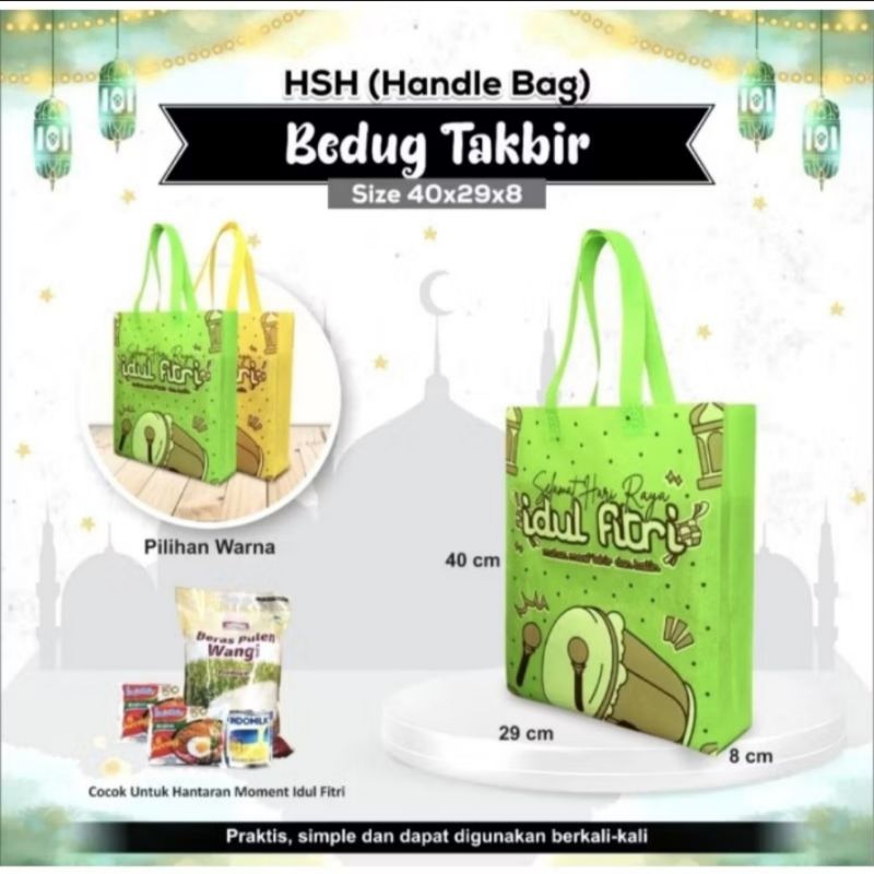 

Tas Parcel Lebaran Goodiebag lebaran tas hampers lebaran ukuran PLT (29x8x40)