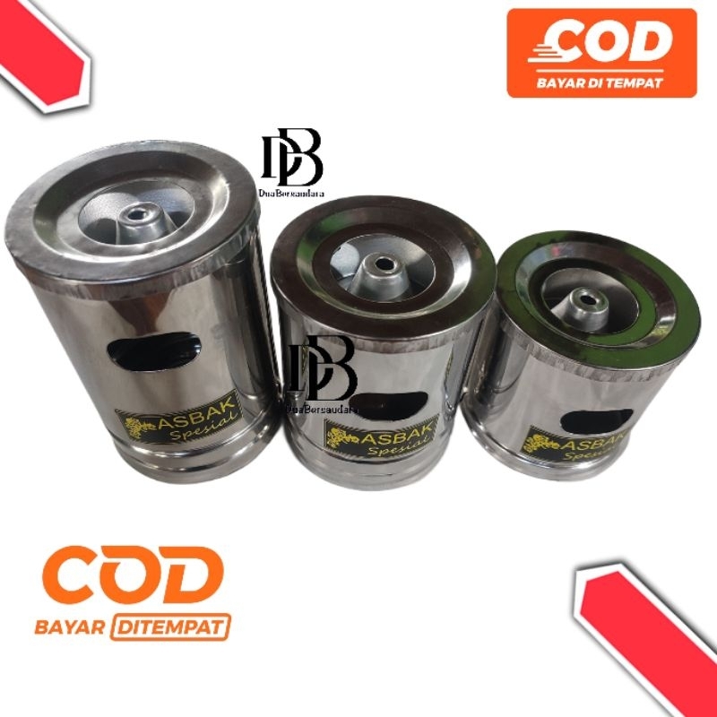 ASBAK UNIK STAINLESS STEEL ASBAK MINI BENTUK TONG SAMPAH BAHAN TEBAL MURAH, 12CM, 10CM, 8CM