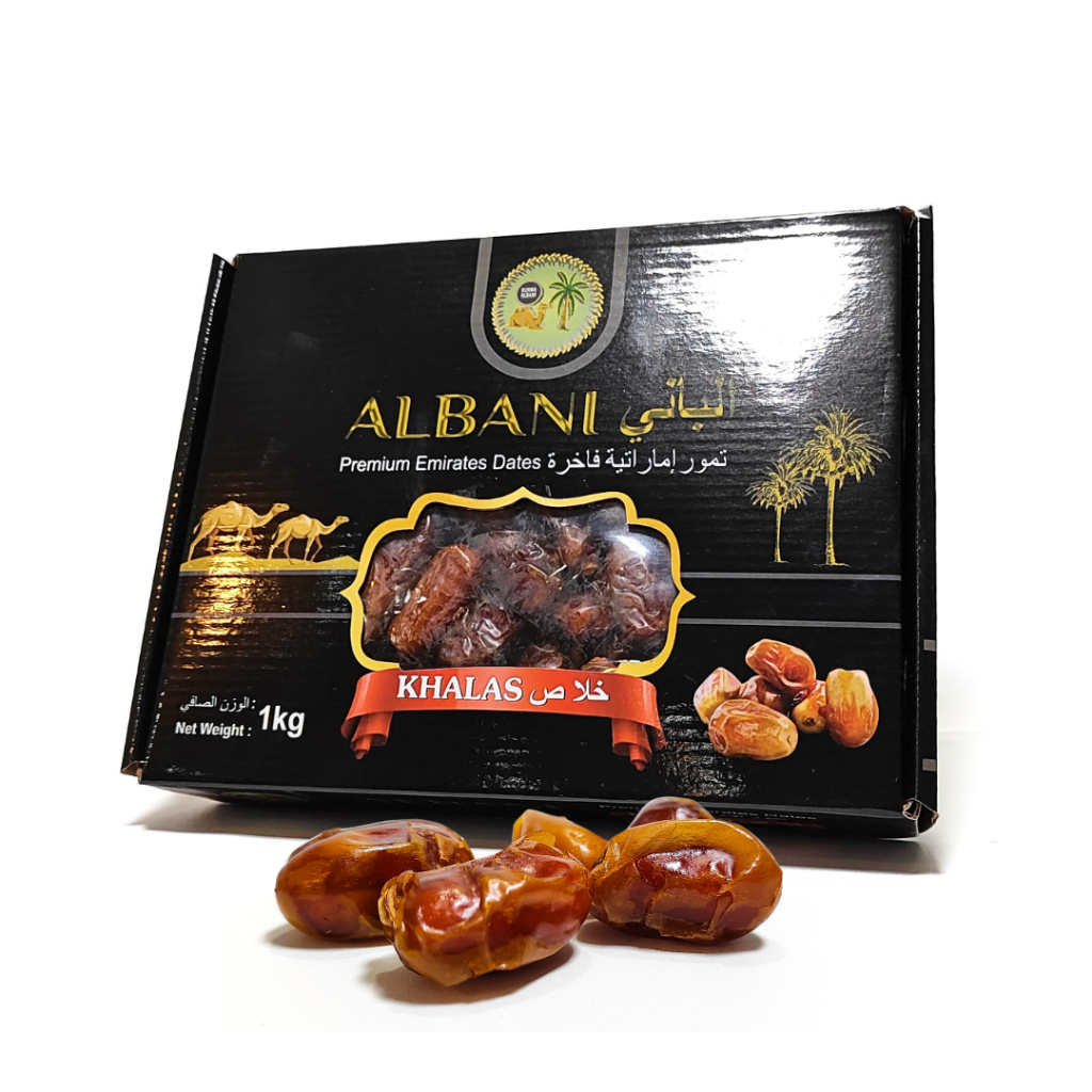 

Kurma Khalas 1kg Premium Albani | Kurma Kholas | Kurma Khalas Al Saad | Khalas Premium Madinah