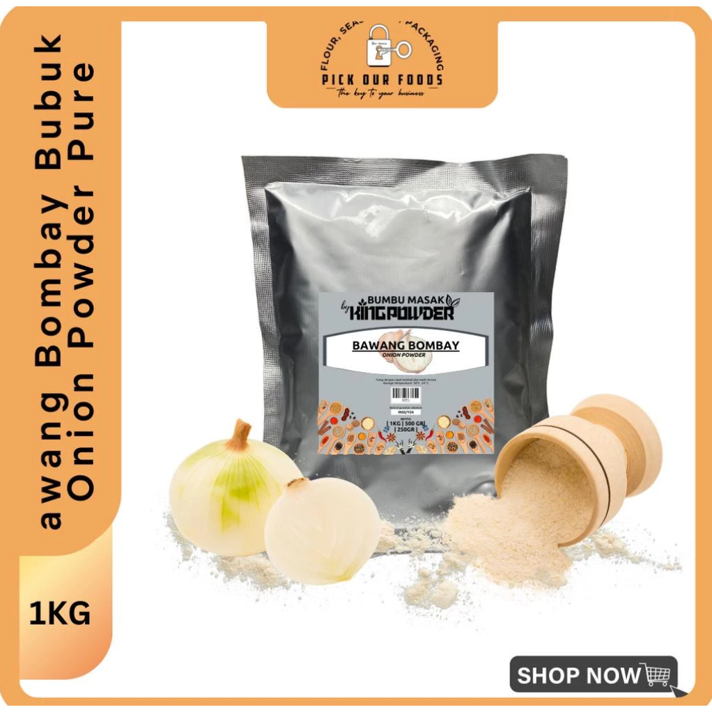 

Onion Powder Pure 100% / Bawang Bombay Bubuk 1kg / 500gr / 250gr / 120gr / Bubuk Bawang Termurah