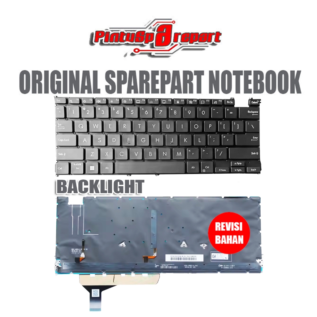 (Genuine Dengan Backlight) Original Keyboard Asus Zenbook 14 Oled UM3402 UM3402D UM3402DA UM3402M UM