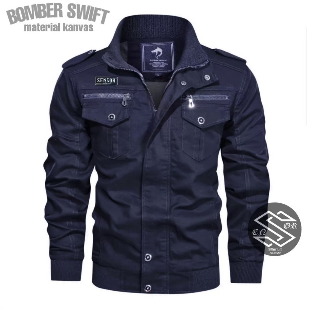 jaket bomber swift / jaket kanvas / jaket bomber pria dewasa / jaket bomber swift pria terbaru 2025