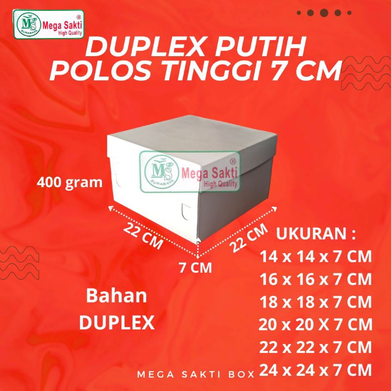 

(ISI 10 PCS) DOS / DUS DUPLEX PUTIH TUTUP POLOS TINGGI 7 / KARTON BOX KOTAK HAMPERS