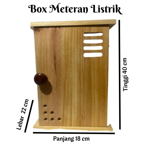 Box Kotak Pelindung Meteran Listrik Kayu PLN MCB Pulsa Prabayar Pasca Bayar Cover Pengaman Token
