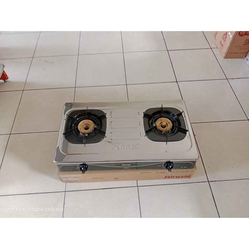 Kompor Gas 2 Tungku Rinnai 602 A Kompor Api Lilin Kompor Stainless