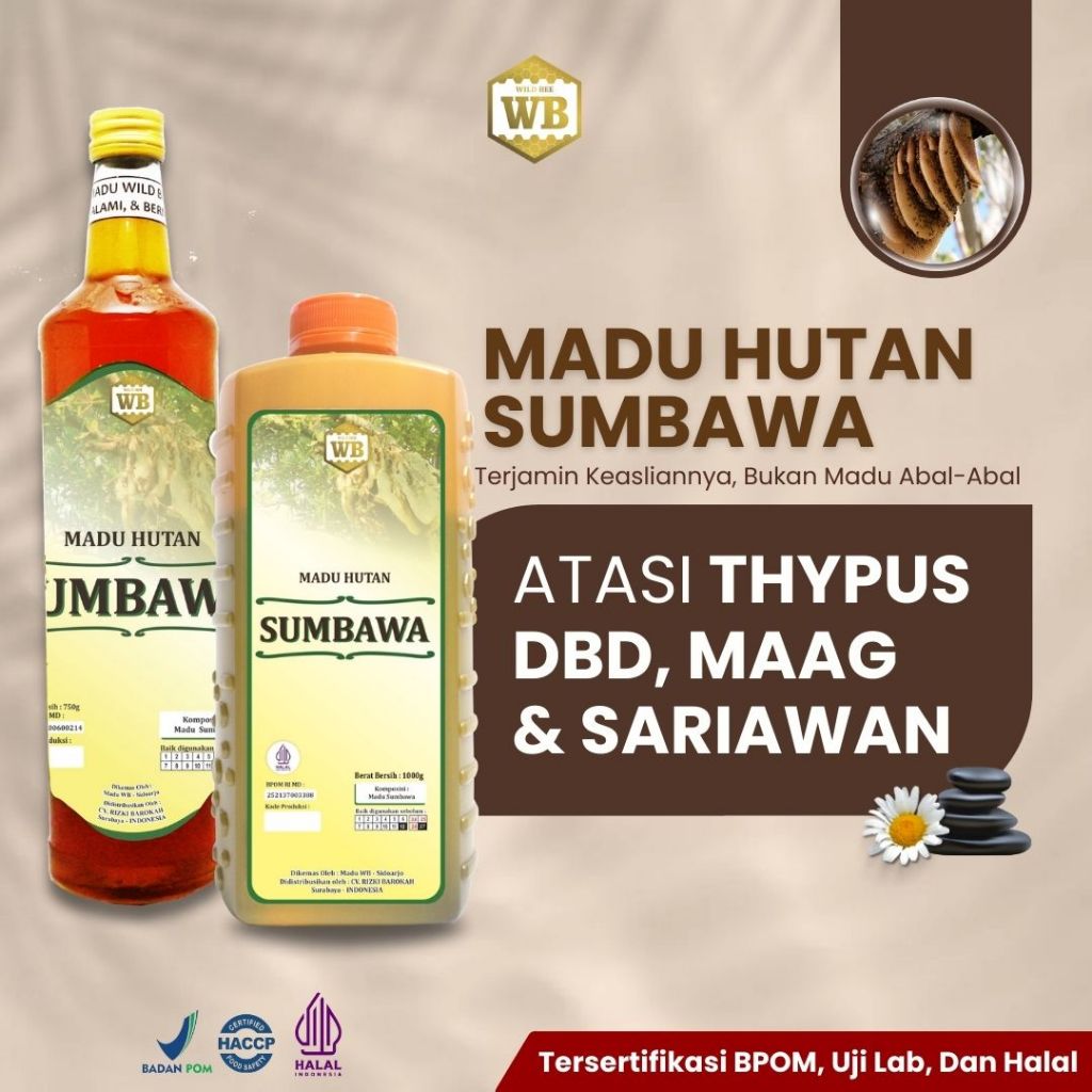 

WB / WILD BEE Madu Hutan Sumbawa 1 Kg / Madu Hutan Asli dan Murni - Madu Wild Bee Garansi 100%