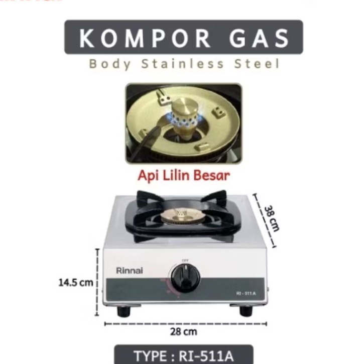 RINNAI 511A/kompor Rinnai 1 tungku Rinnai/kompor gas 1 tungku