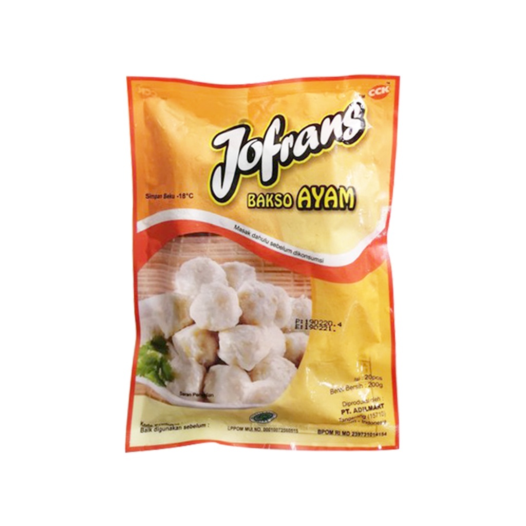 

AFGC Jofrans Bakso Ayam 50 Butir / Gram