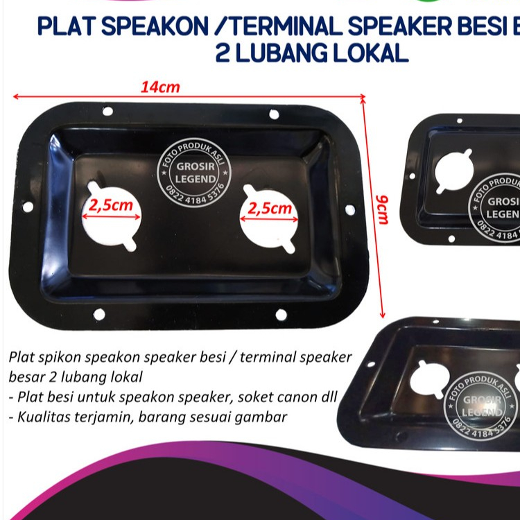 Plat spikon speakon terminal speaker besi 2 lubang lokal