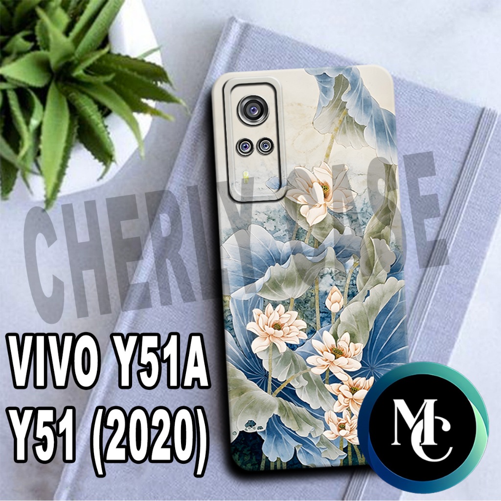 CC34/ Softcase karet lentur untuk VIVO Y51A DAN Y51(2020) /Motif BUNGA/case VIVO Y51A/kesing VIVO Y5