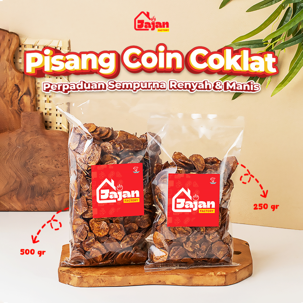 

Pisang Koin Coklat Manis 250 gram / 500 gram Cemilan Snack Coin Gurih Camilan Kiloan Jajan Murah