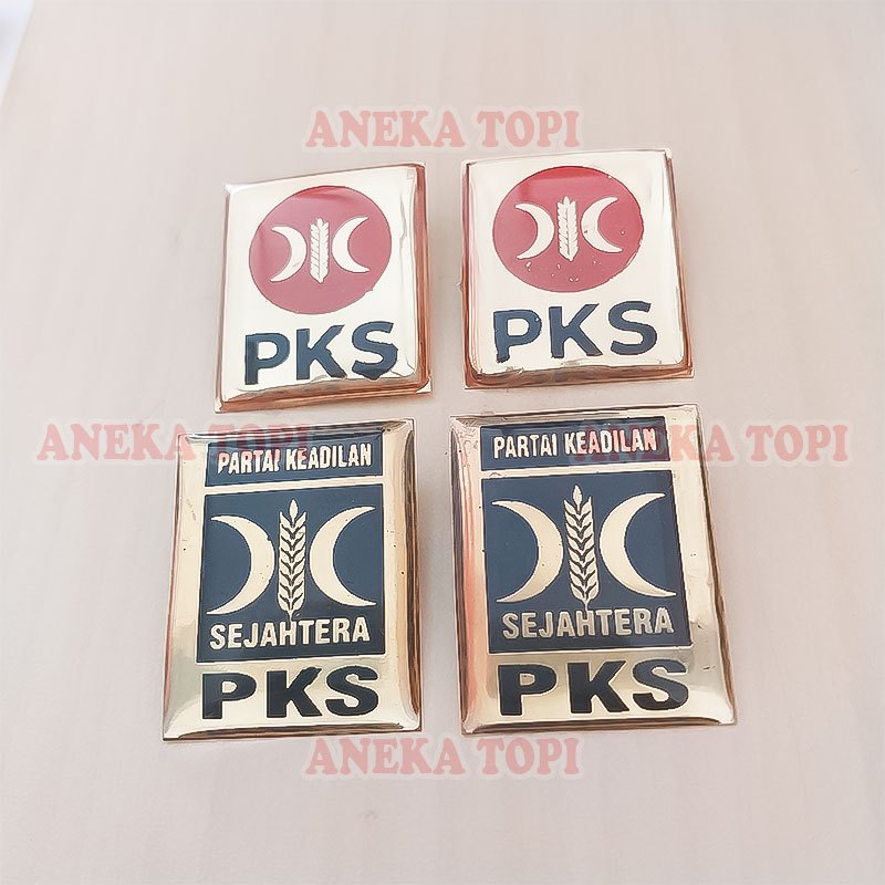 Pin PKS Model Kotak Pin Bros Logo Partai PKS Bahan Logam - Aneka Topi