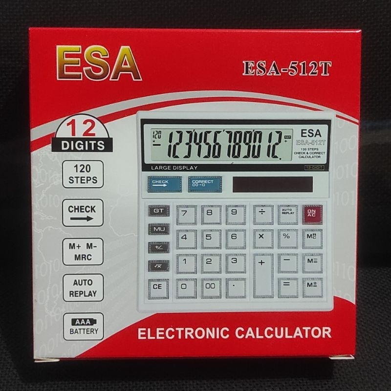 

Kalkulator Cek Ulang 12 Digit Baterai AAA / A3 ESA 512 T Putih