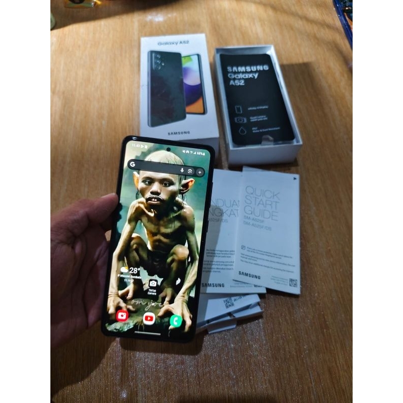 samsung A52 ram 8/128gb unit hp dan box min sidik jari lcd ori