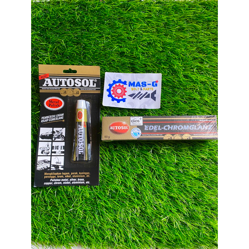 Autosol pengkilap benda logam perak kuningan dan chrome kemasan 15g dan 50gr