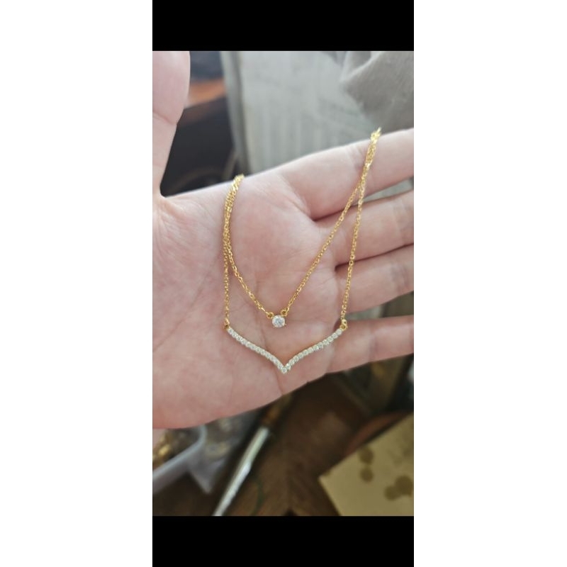 Kalung jedar 2 layer double susun emas asli 375 8k unik fashion